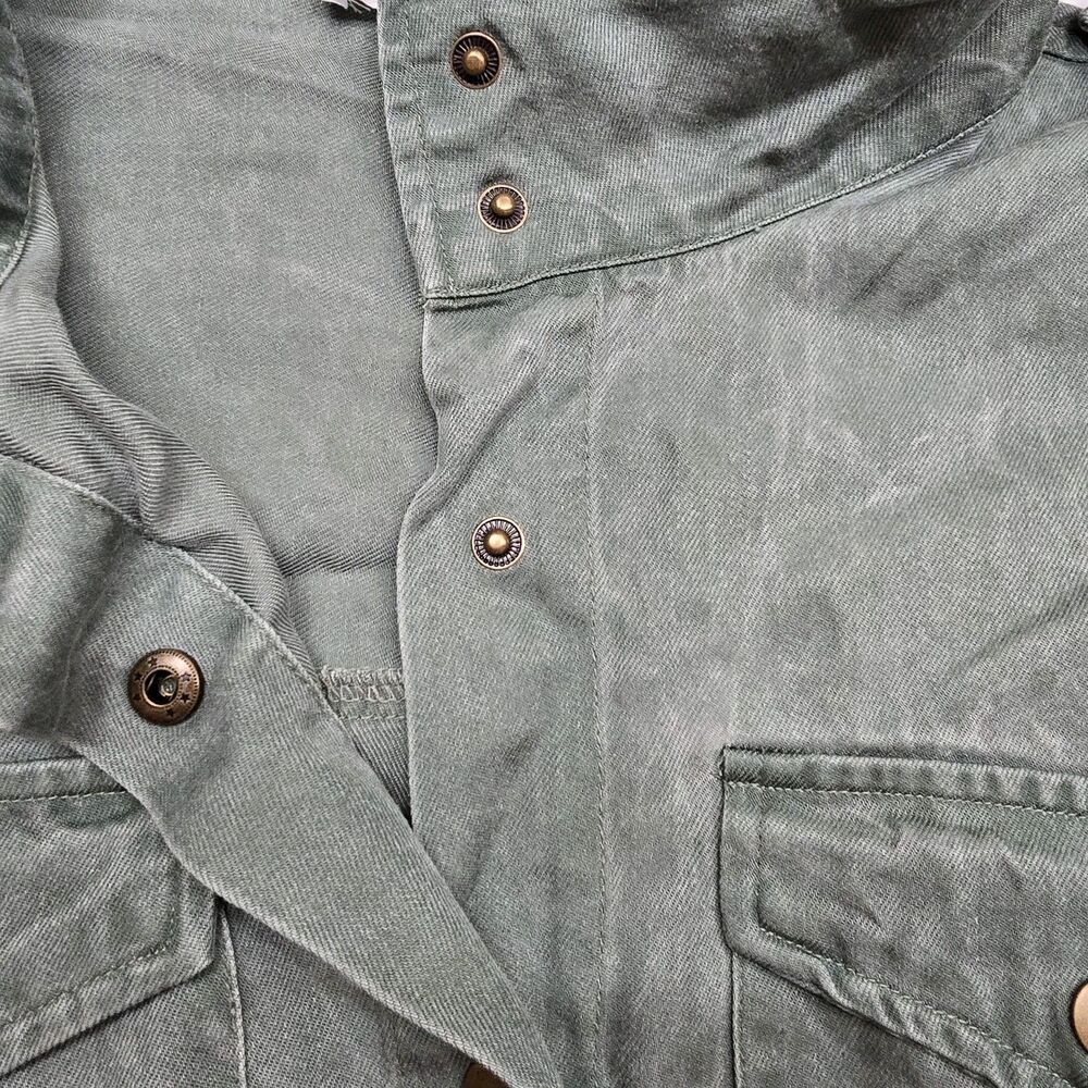 NWT Jane & Delancey Shirt Womens XL Green Denim Snap Close Shacket Outdoor - Picture 8 of 10